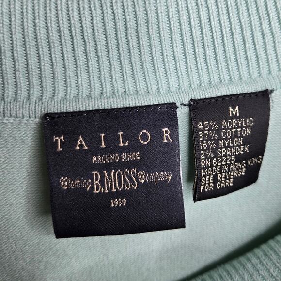 TAILOR by B. Moss Women's Light Sea Foam Green 1/2 Sleeve Cardigan Top Size M - Picture 4 of 7